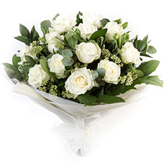 Dozen Long Stemmed White Roses