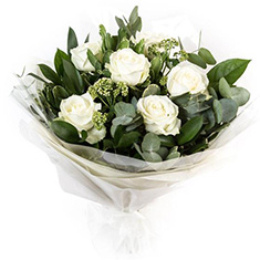 Six Long Stemmed White Roses